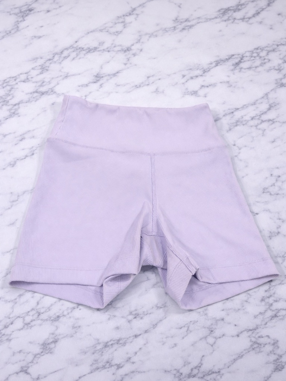 Rae Mode Ribbed Biker Shorts Lavender High Waisted Size Small Athleisure